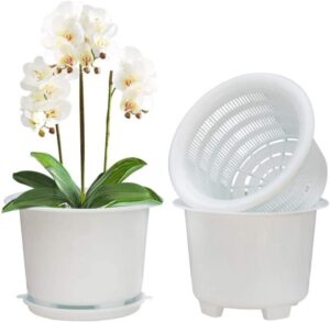 Meshpot 8 Inch Plastic Orchid Pots with Holes