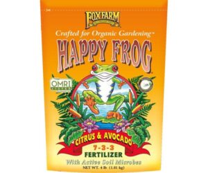 FoxFarm FX14640 Happy Frog 7 3 3 Organic Indoor Outdoor Citrus and Avocado Tree Fertilizer for Lemons, Oranges, and More