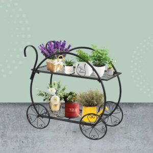 Giantex Garden Cart Metal Plant Stand