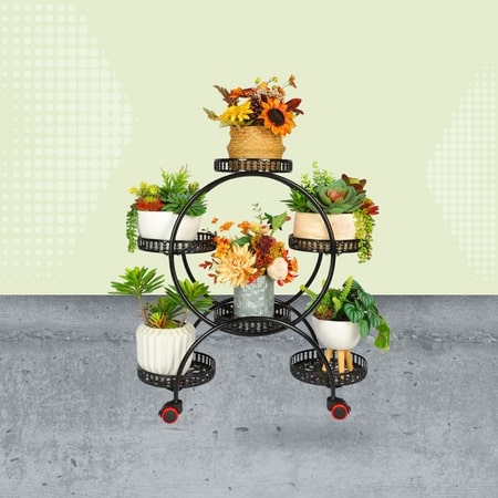 Metal Plant Stand, 4 Tiers 6 Potted Holders